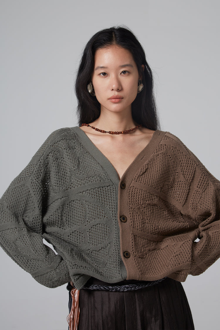 MIST X CAIRA|Dual-Tone Knitted Sweater