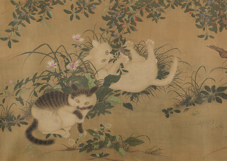 Tableau de Chaton en Plein Jeu au Printemps 朱瞻基《唐苑嬉春圖》