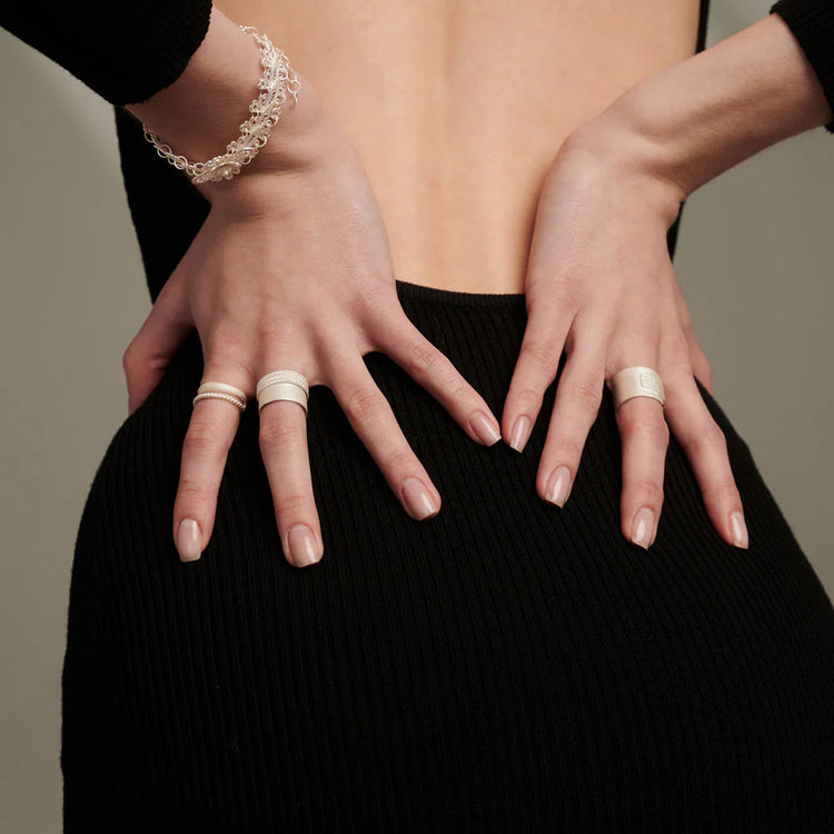 CUNZU| 湛ZHAN | Splendid knitting bracelet with leaf shaped chain