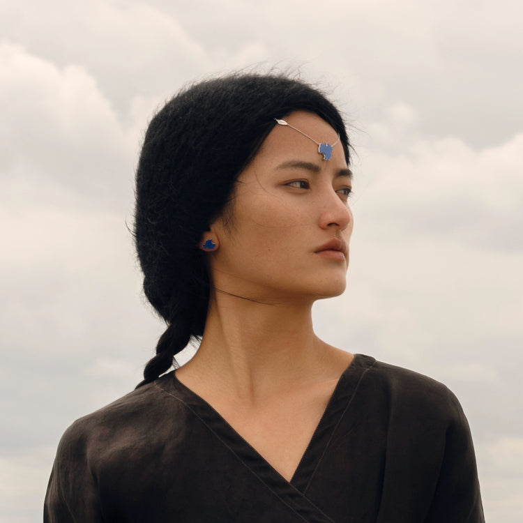 MIST X CHARU | Qinghai Lake Blue Agate Earrings