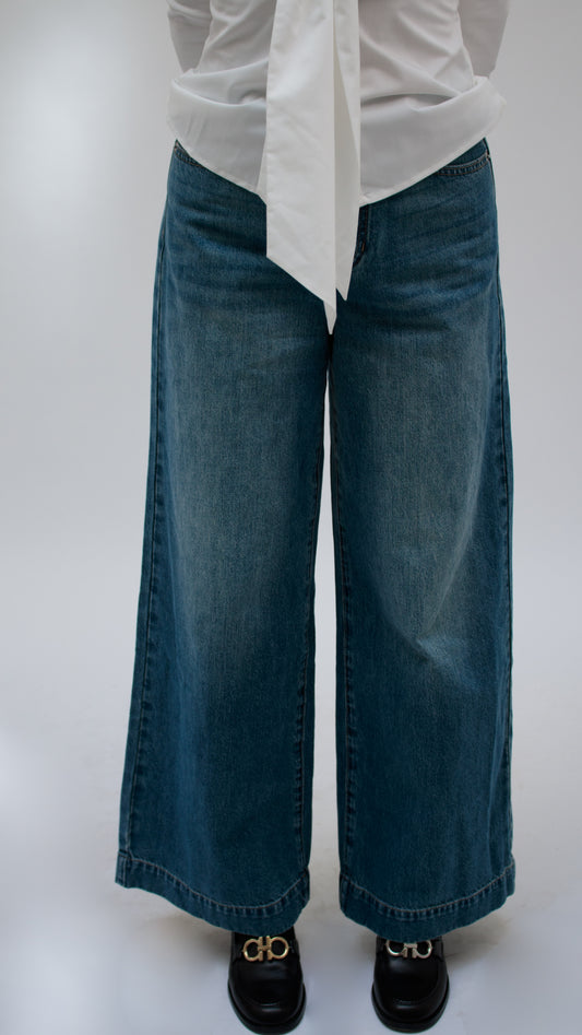 26 Years old | Washed Denim Wide-Leg Pants