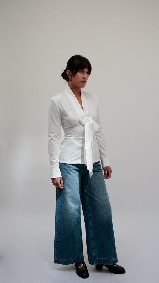 26 Years old | Washed Denim Wide-Leg Pants