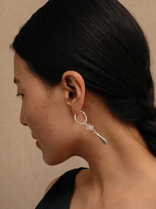 MIST X CHARU | OM White Crystal Earrings