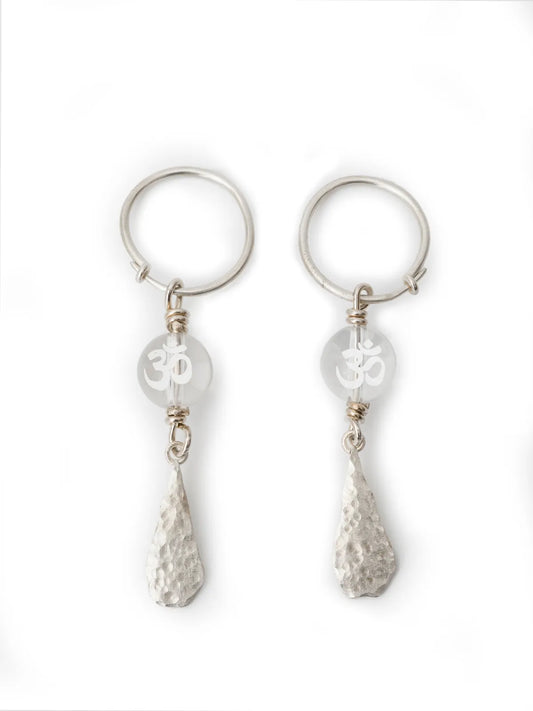 MIST X CHARU | OM White Crystal Earrings