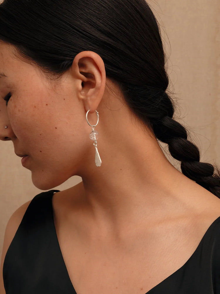 MIST X CHARU | OM White Crystal Earrings