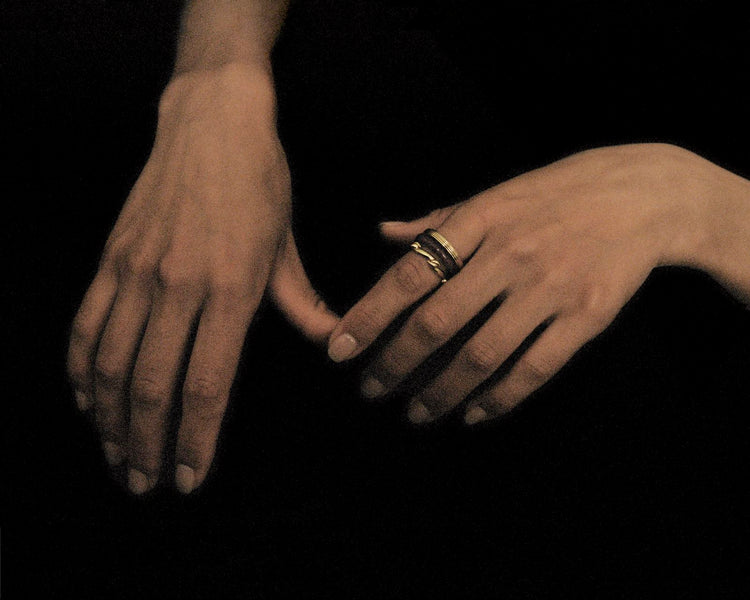 herherlin | Double-layer Ring with Red Tiger's Eye 红虎眼石素纹