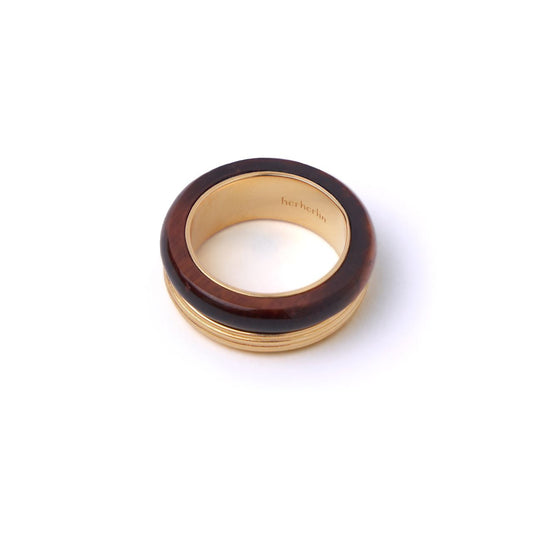 herherlin | Double-layer Ring with Red Tiger's Eye 红虎眼石素纹