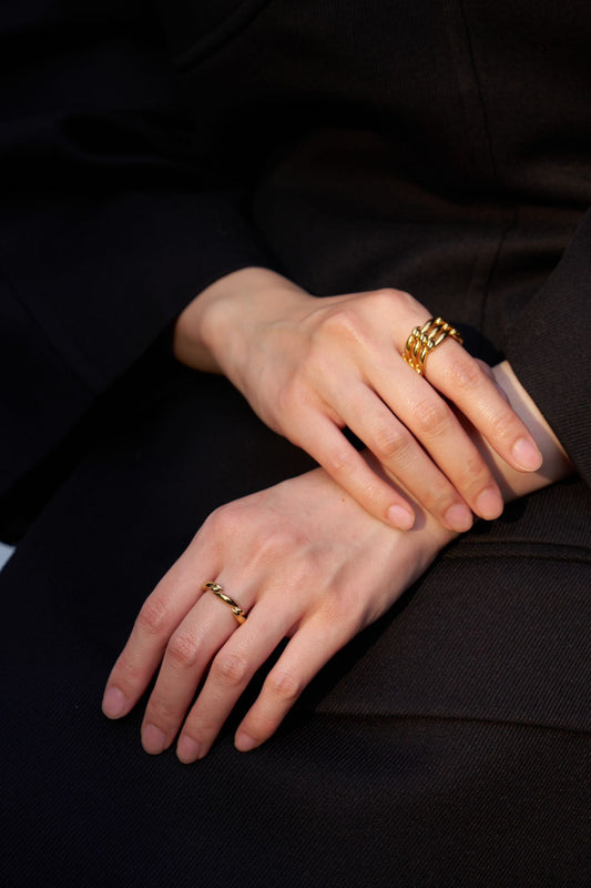 herherlin|Triple-layer Knotted Ring 纽结