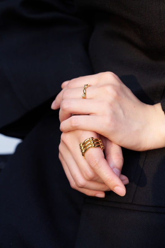 herherlin|Triple-layer Knotted Ring 纽结