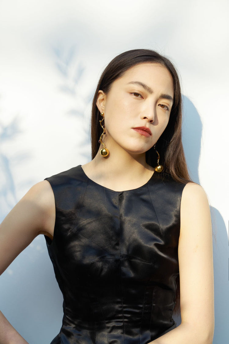 herherlin|Spherical Red Tiger's Eye Earring 球形红虎眼石