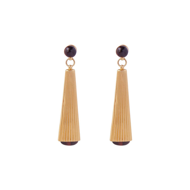 herherlin| Fan-shaped Red Tiger's Eye Earring