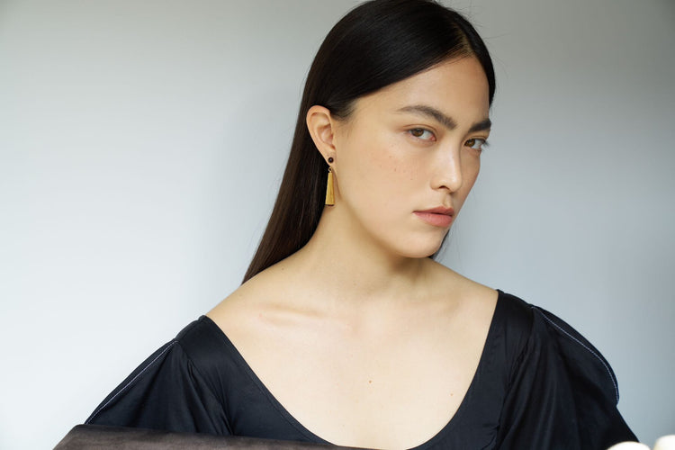herherlin| Fan-shaped Red Tiger's Eye Earring