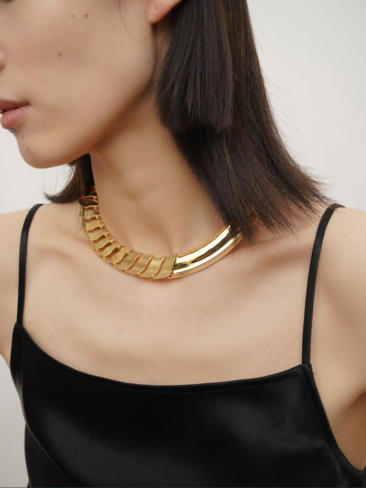 herherlin|Large Wavelet Chain Necklace 铠甲涟漪