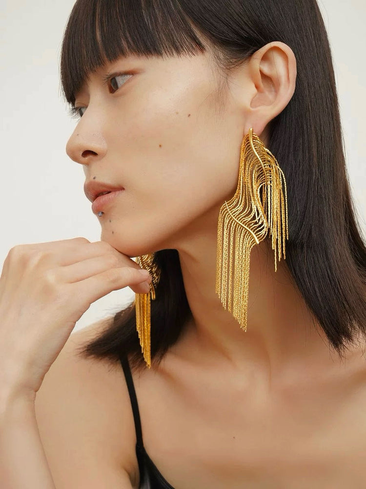 herherlin|Large Glistening Earrings 粼粼流苏