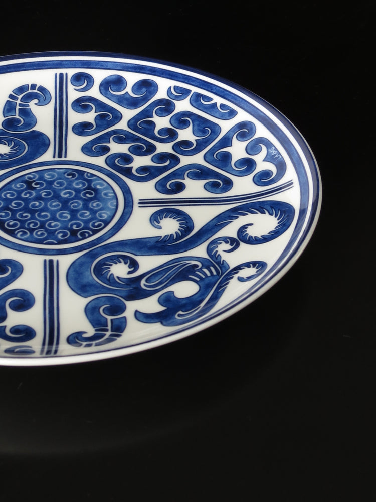 LA-BAS| 青花瓷艺术餐盘 Blue and White Porcelain Art Plate| 如玉 Alike Jade| 凤凰于飞 FlYING PHOENIXS 20cm
