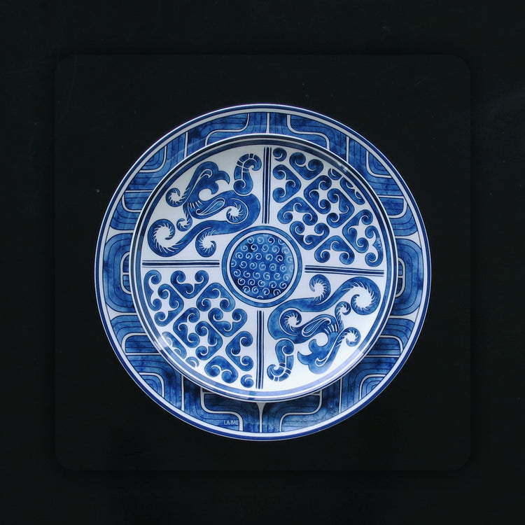 LA-BAS| 青花瓷艺术餐盘 Blue and White Porcelain Art Plate| 如玉 Alike Jade| 凤凰于飞 FlYING PHOENIXS 20cm