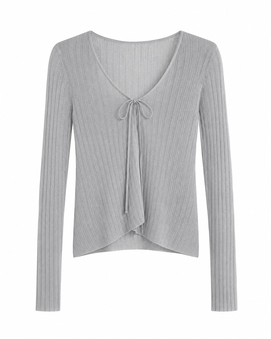 MIST | AW26 Tie-Front Ribbed Knit Cardigan