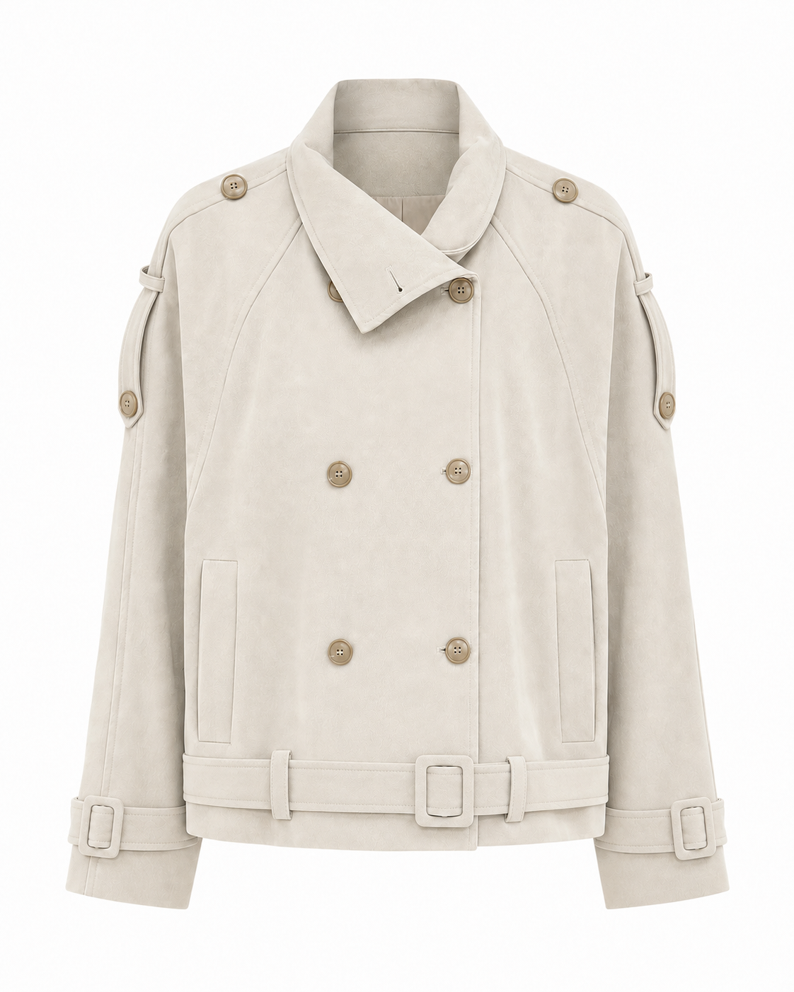 MIST | AW26 Cropped Double-Breasted Trench Jacket-1