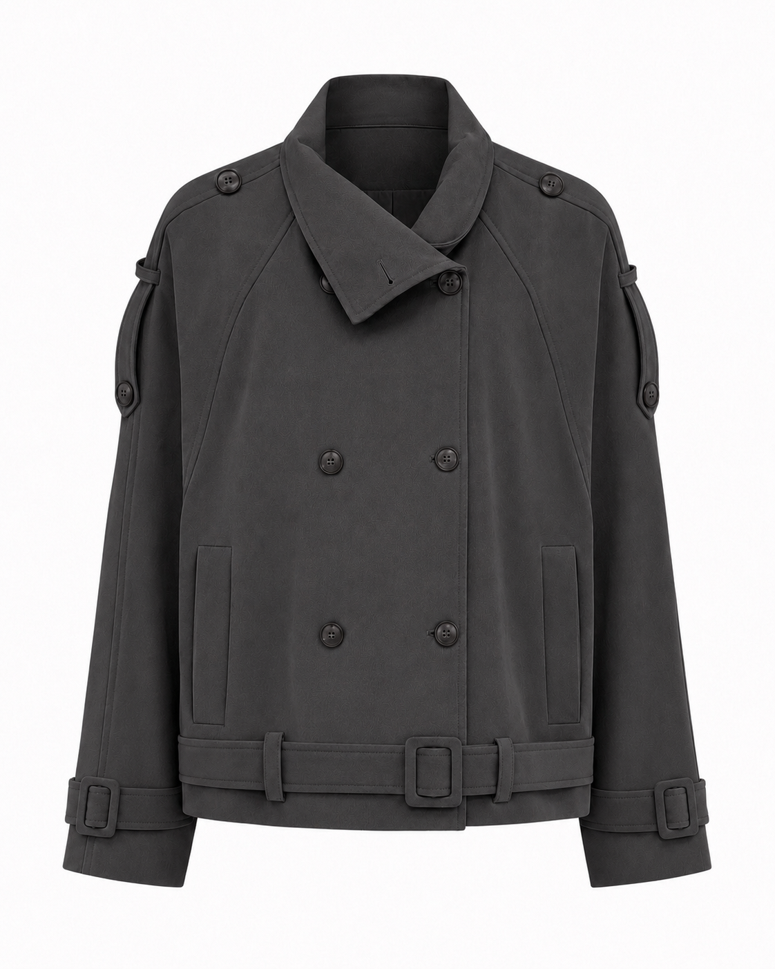 MIST | AW26 Cropped Double-Breasted Trench Jacket-6