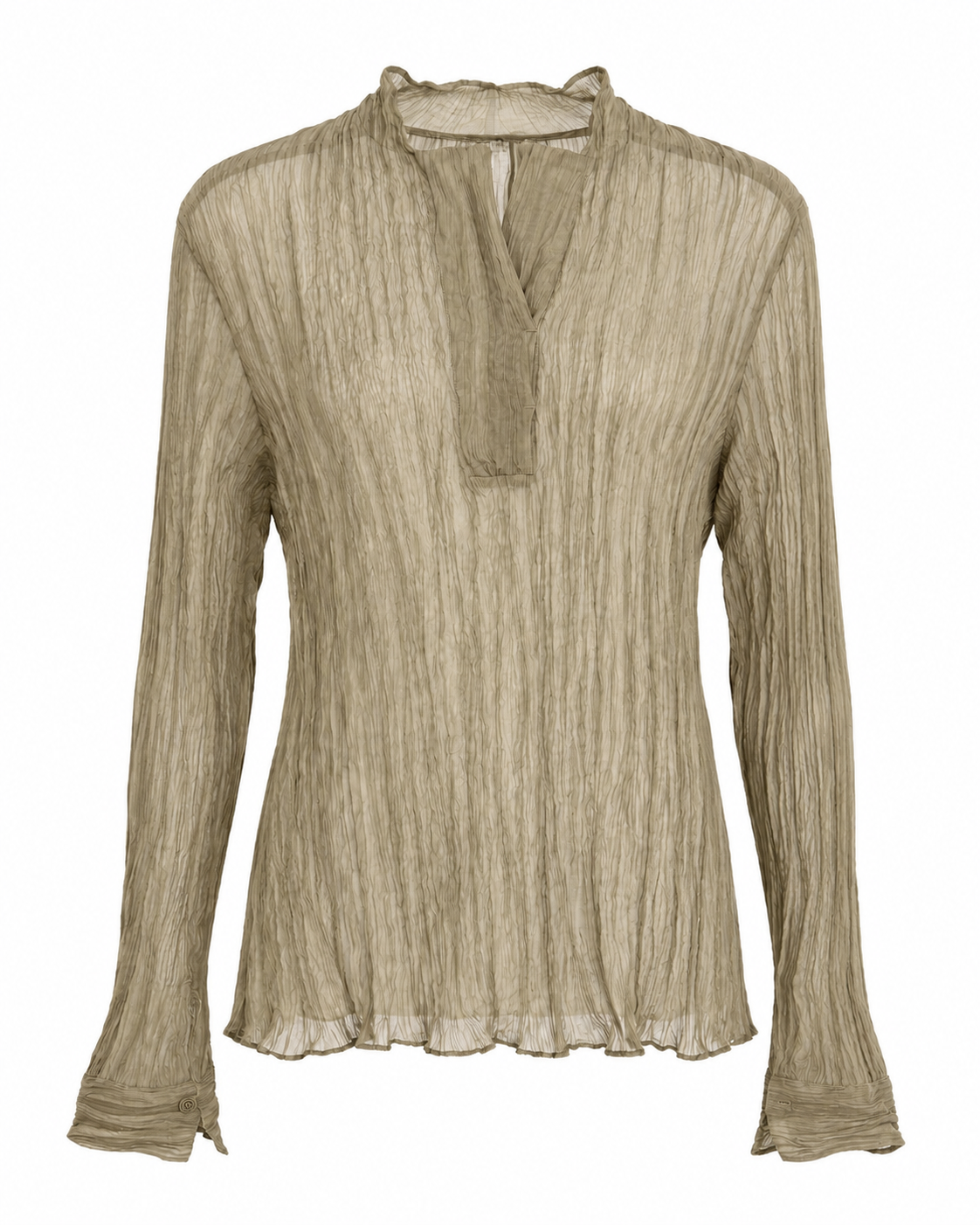 MIST | AW26 Textured Sheer Bell-Sleeve Top