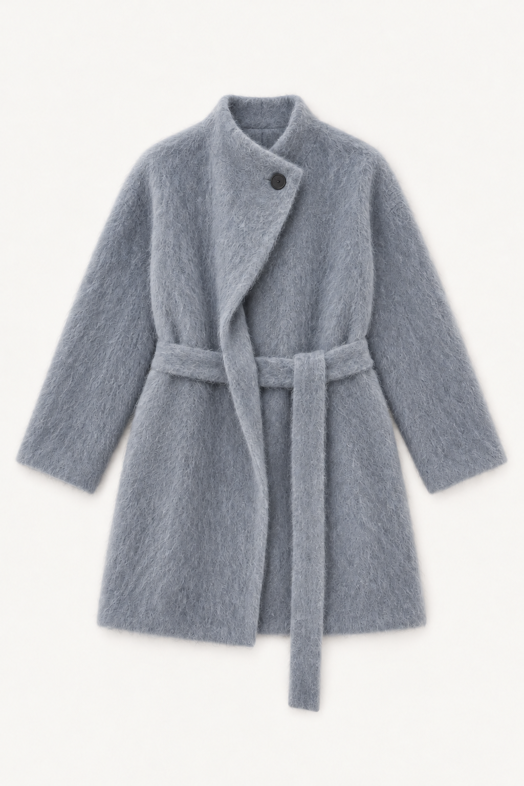 MIST | AW26 Belted Funnel-Neck Mohair Coat