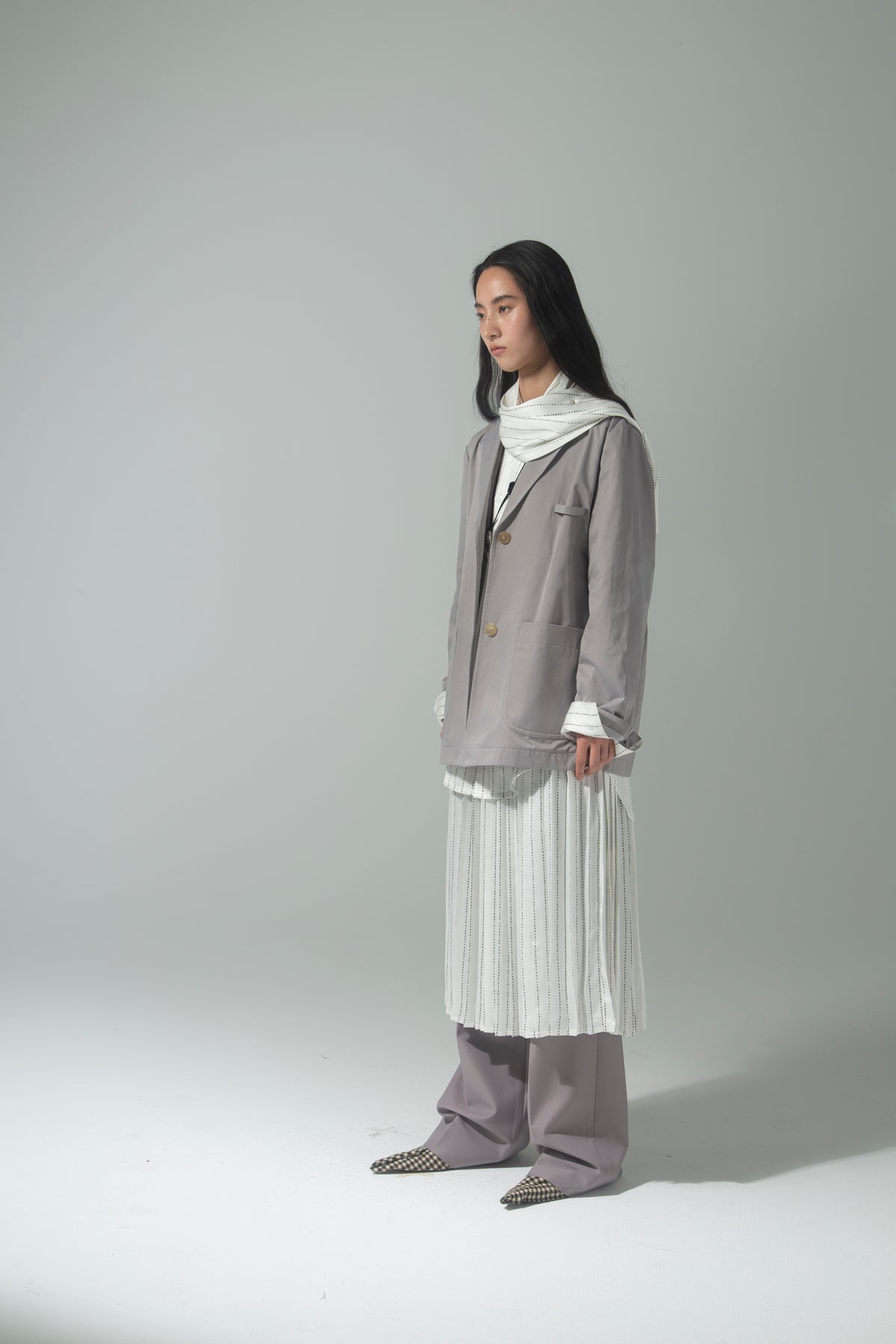 CAIRA | Binary Pleated Skirt-6