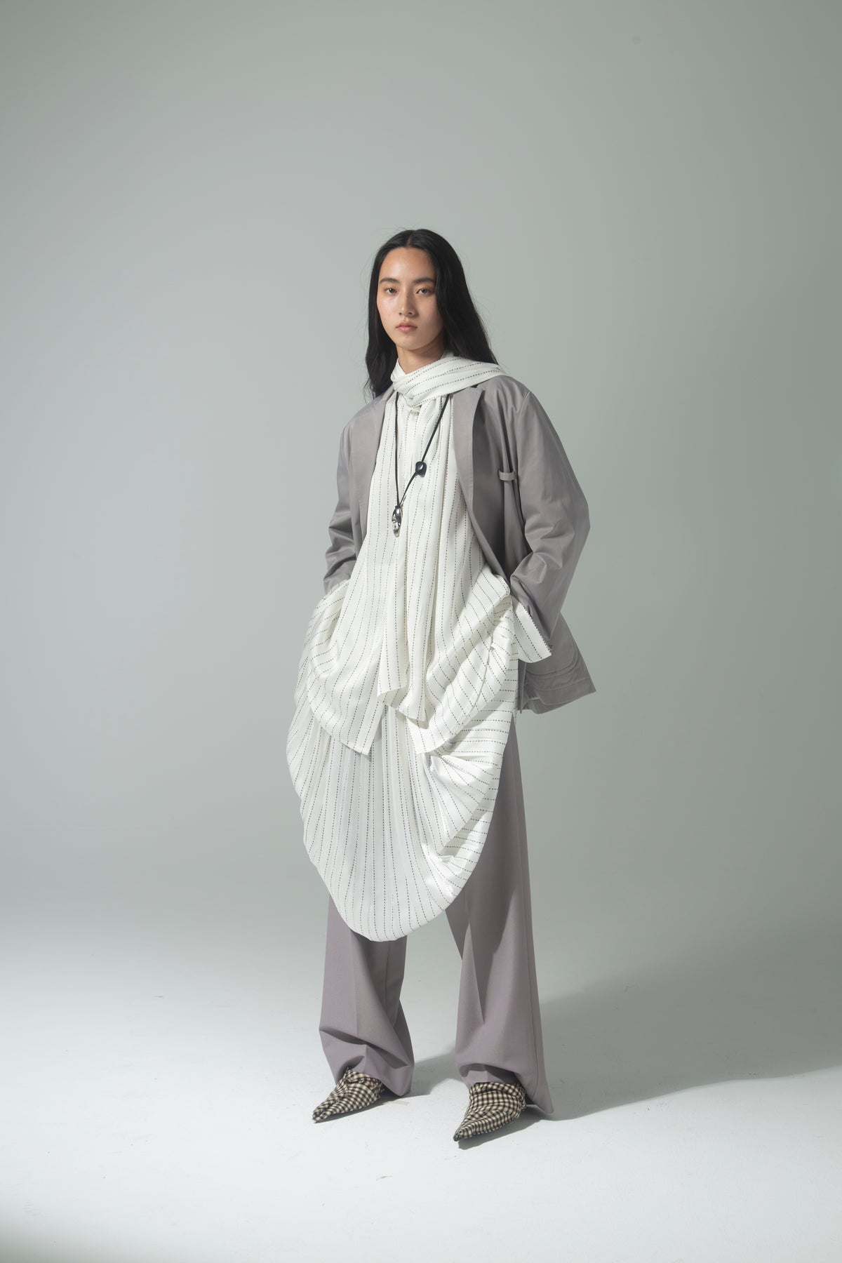 CAIRA | Binary Pleated Skirt-4