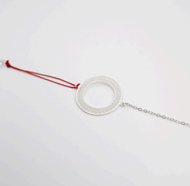 CUNZU AW26 | BRACELET FILIGRANE EN CORDON ROUGE