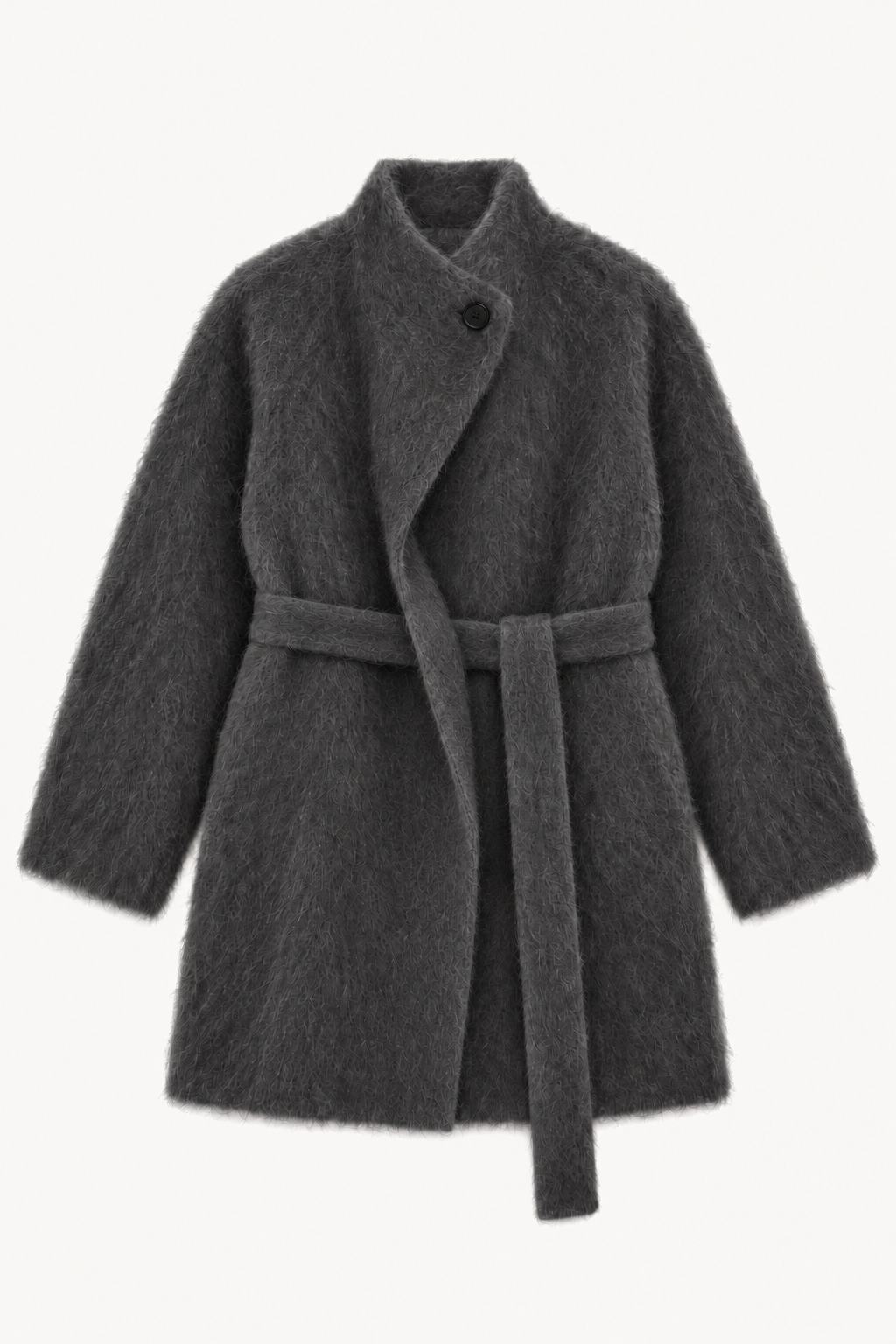 MIST | AW26 Belted Funnel-Neck Mohair Coat