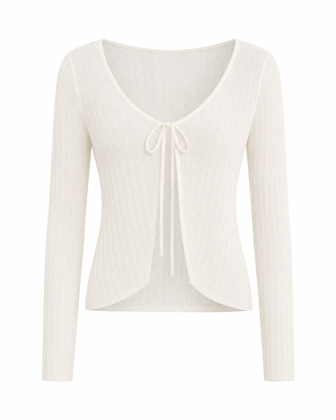MIST | AW26 Tie-Front Ribbed Knit Cardigan