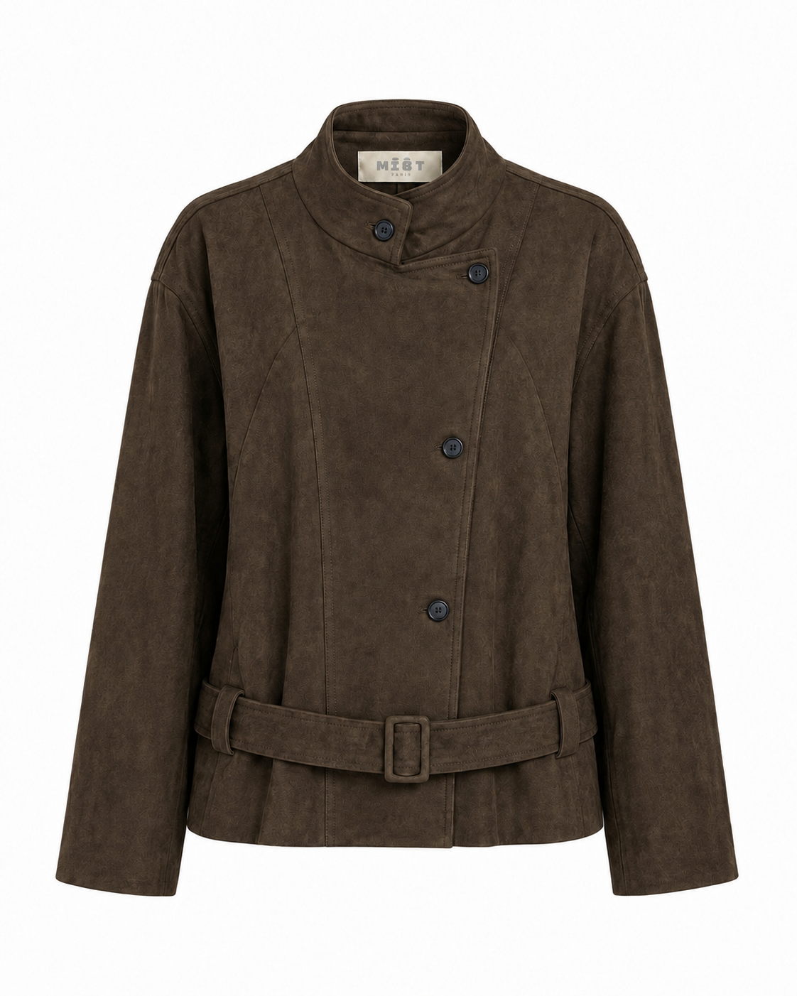 MIST | AW26 Belted Stand-Collar Suede Jacket