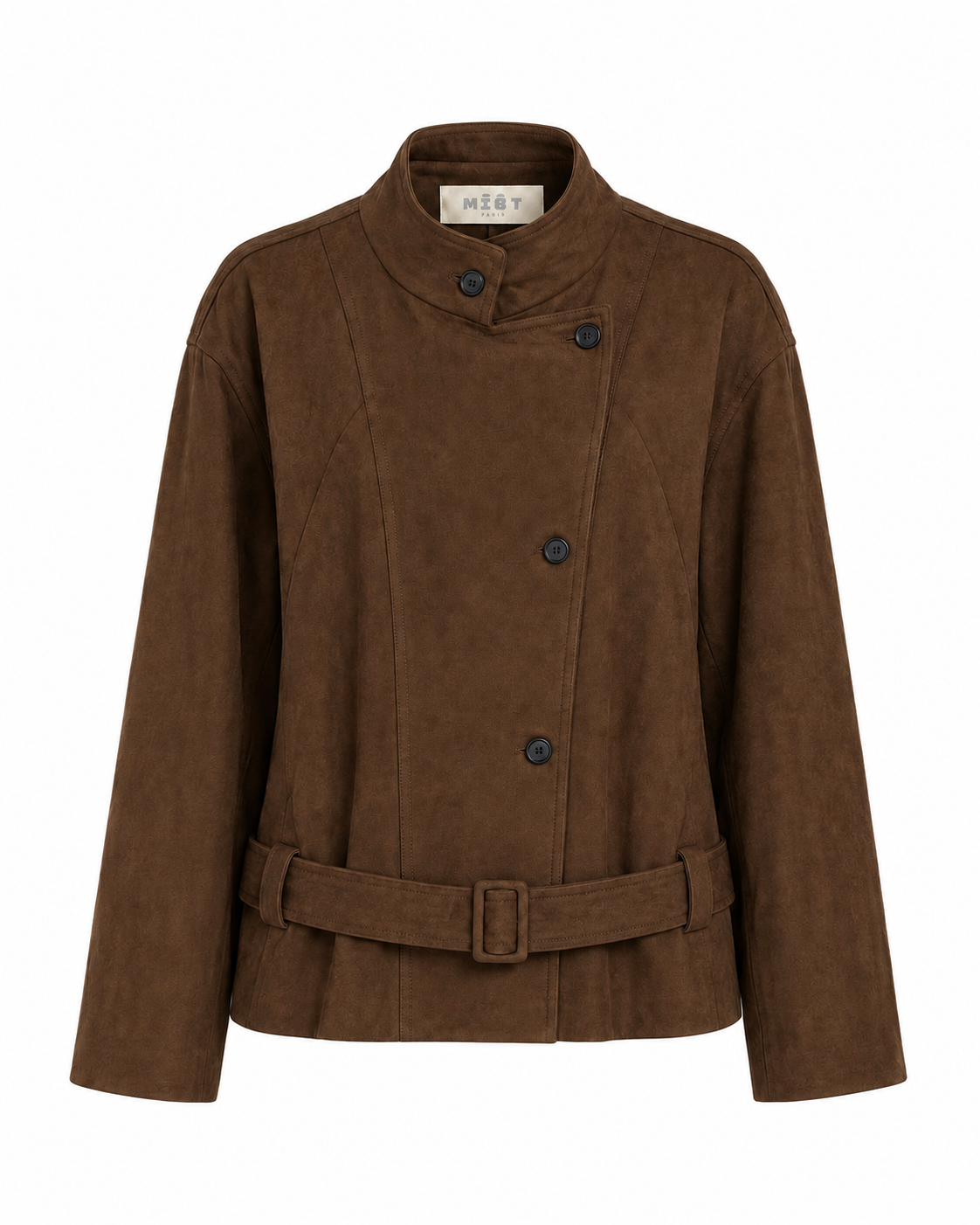 MIST | AW26 Belted Stand-Collar Suede Jacket