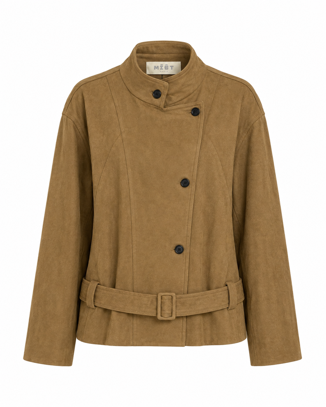 MIST | AW26 Belted Stand-Collar Suede Jacket