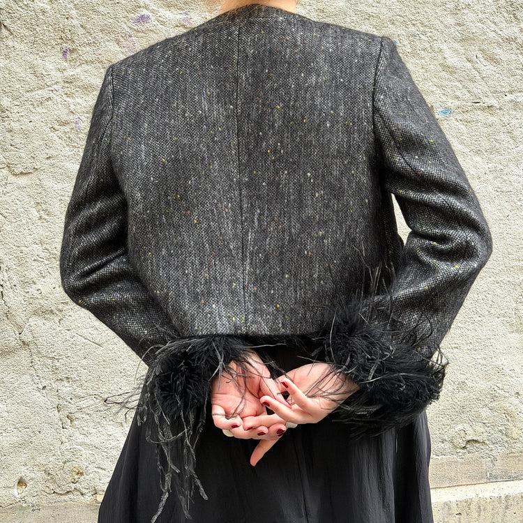 MIST | Jacket with Detachable Fur Trim Cropped