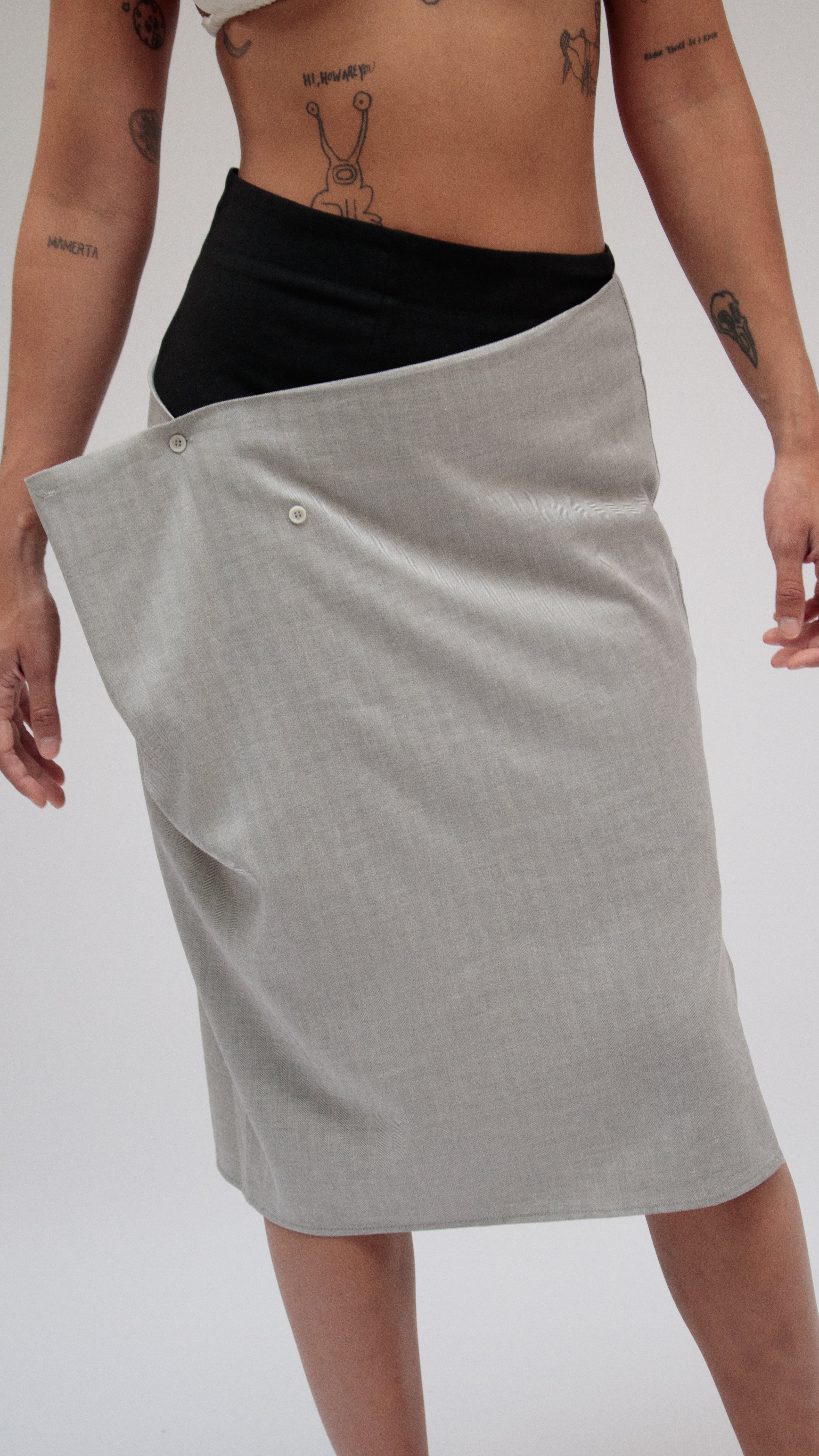 MIST | SS26 Gray Mid-Skirt