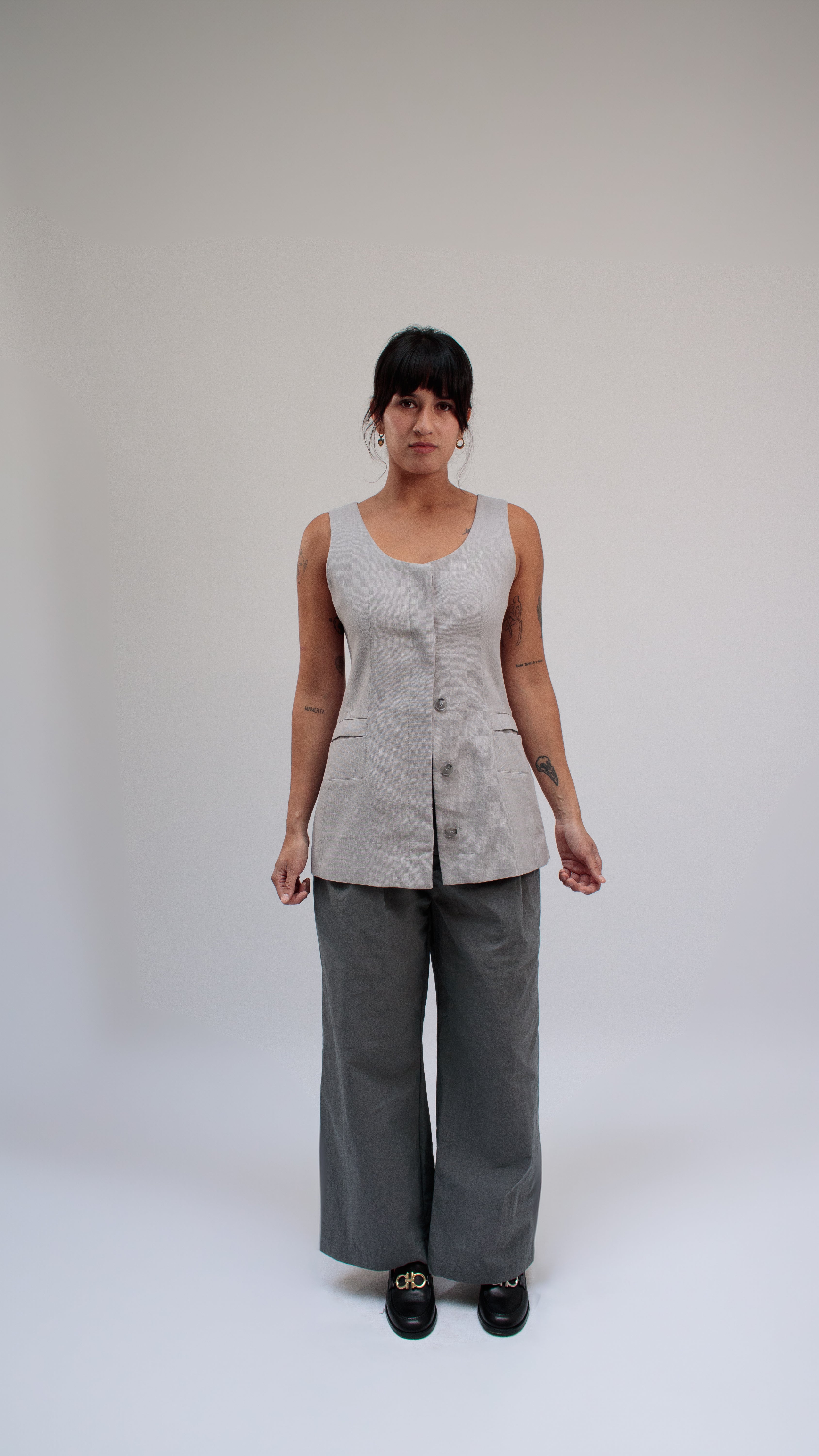 MIST | SS26 Gray Wide Pants-2