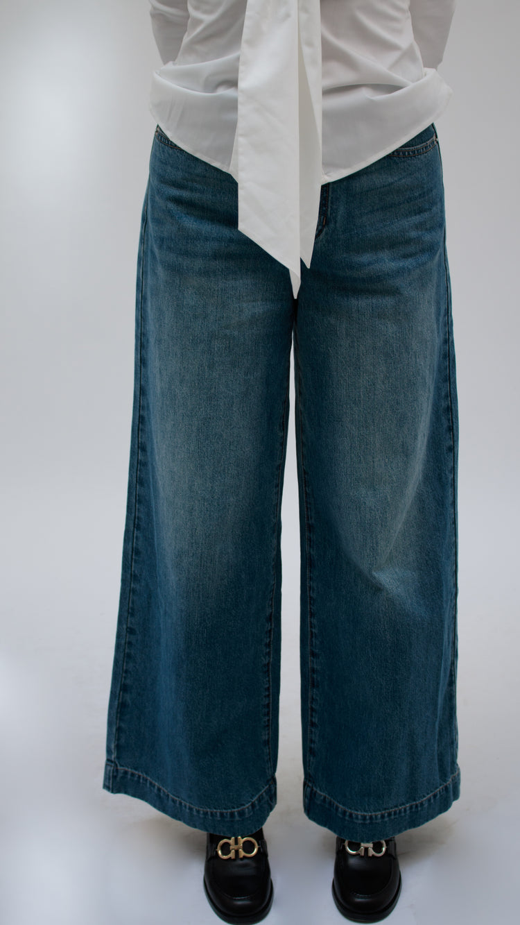 26 Years old | Washed Denim Wide-Leg Pants