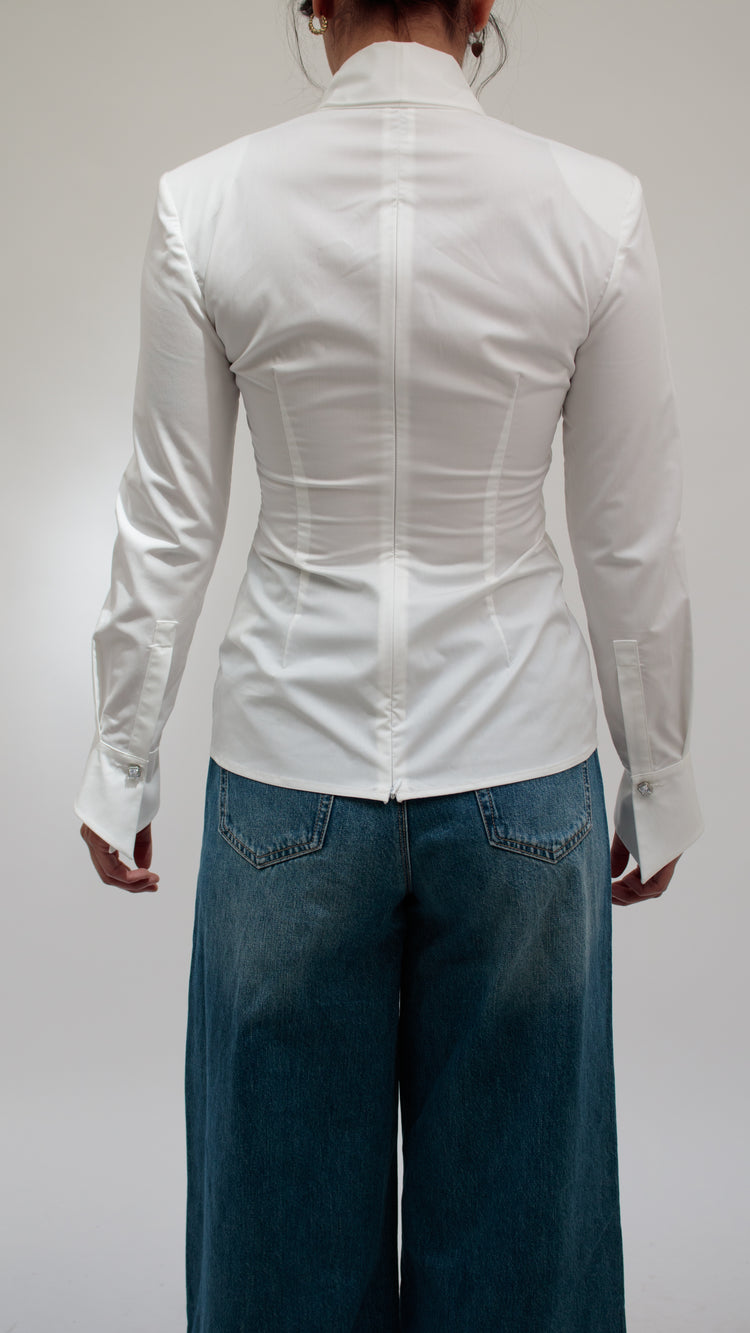 26 Years old ｜Front tie long sleeve blouse