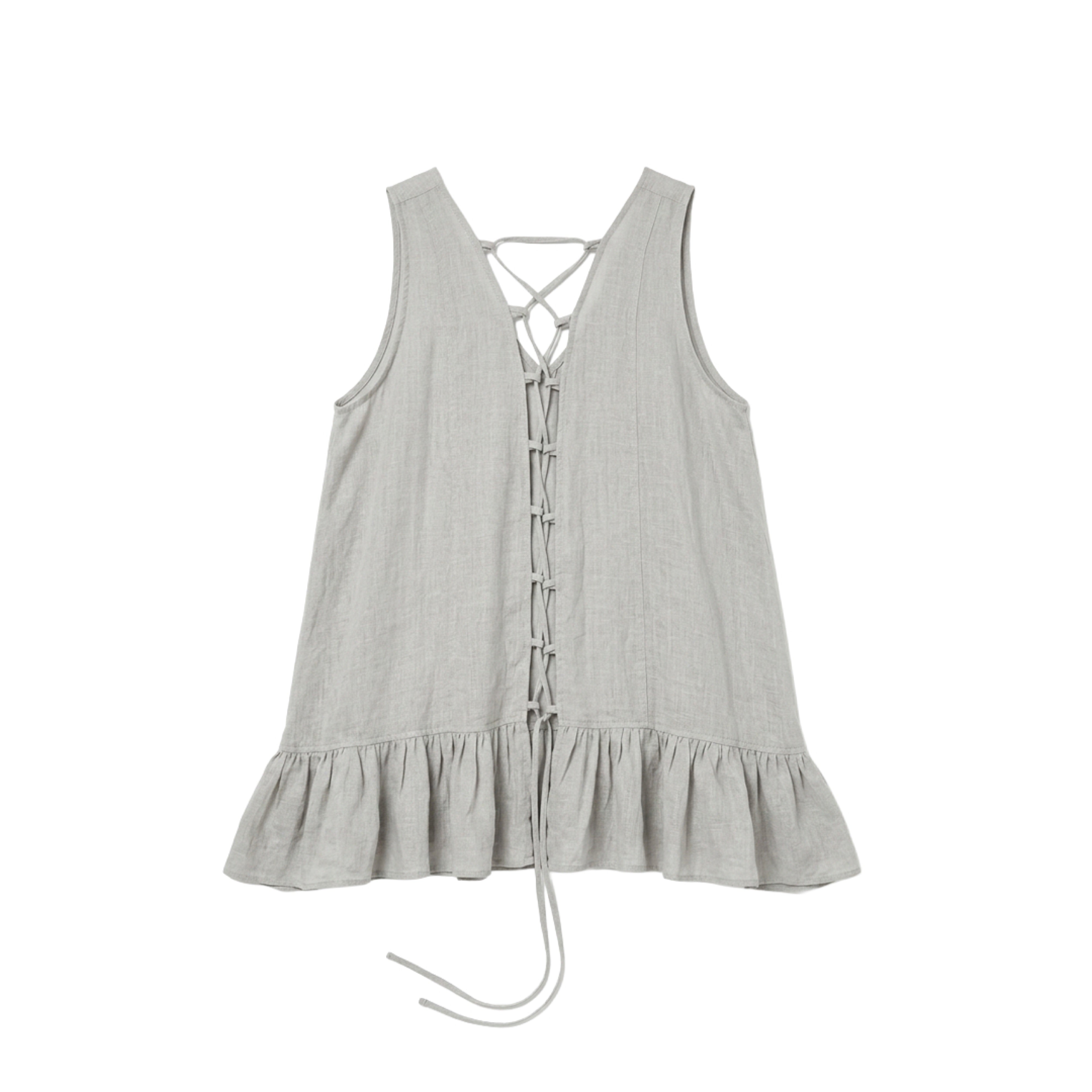 MIST | SS26 Lace-Up Ruffle Top