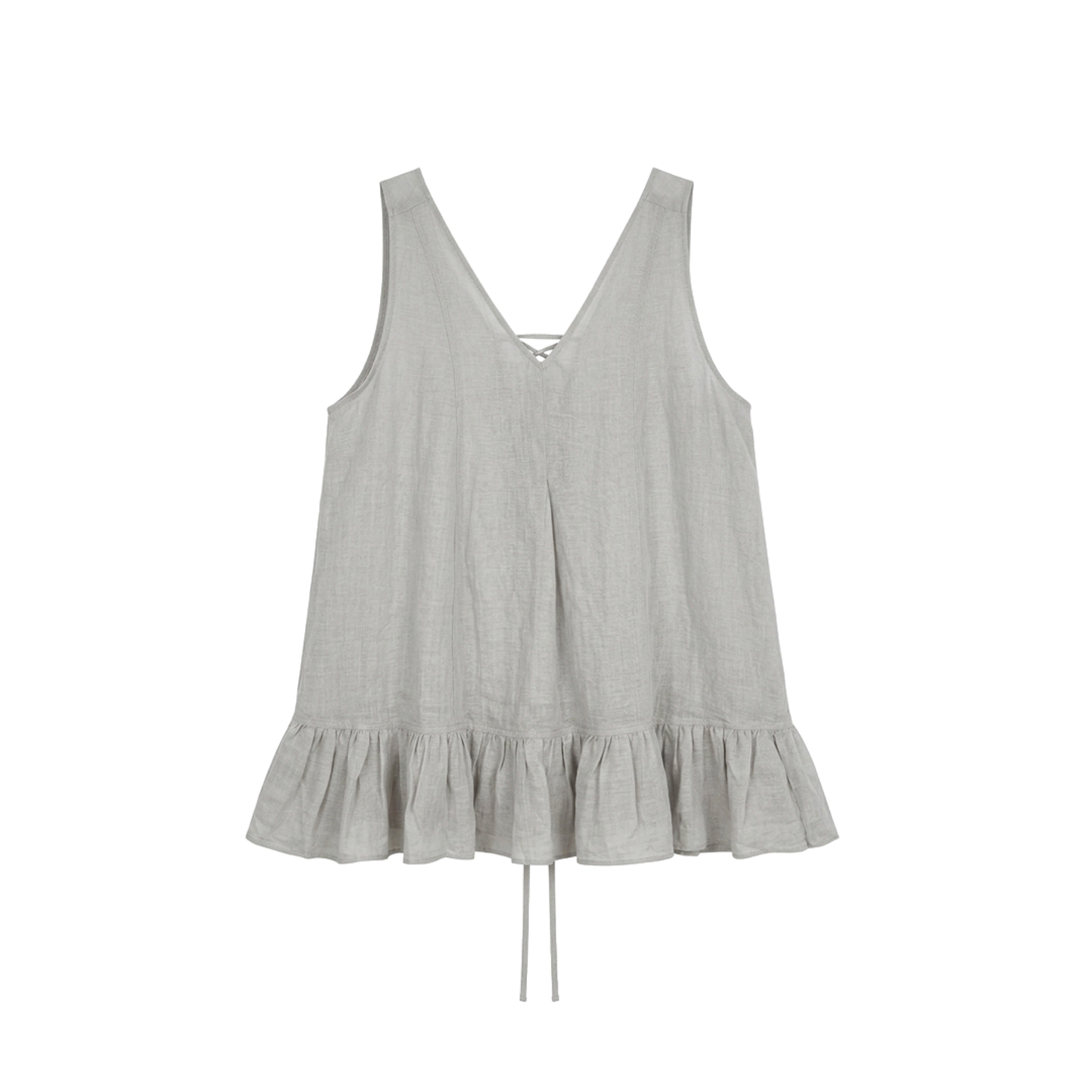 MIST | SS26 Lace-Up Ruffle Top