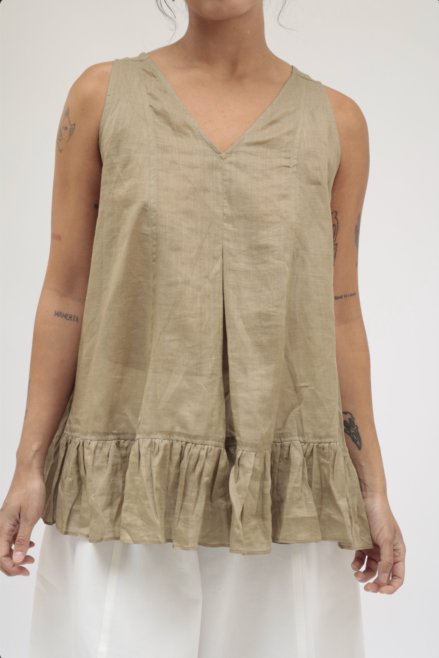 MIST | SS26 Lace-Up Ruffle Top