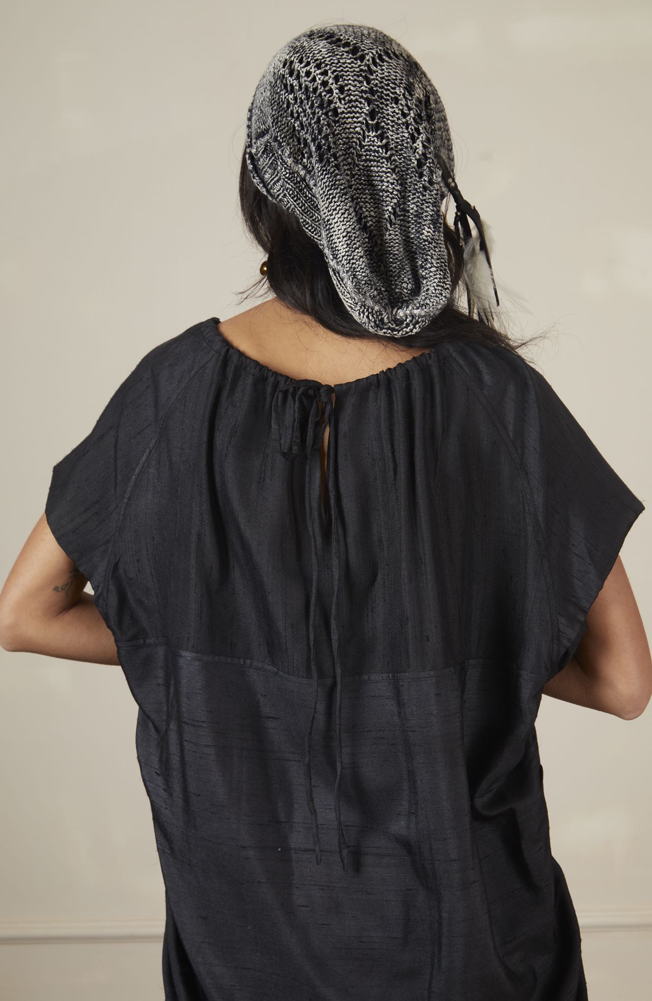 CAIRA | Silk Knotted Neckline Top