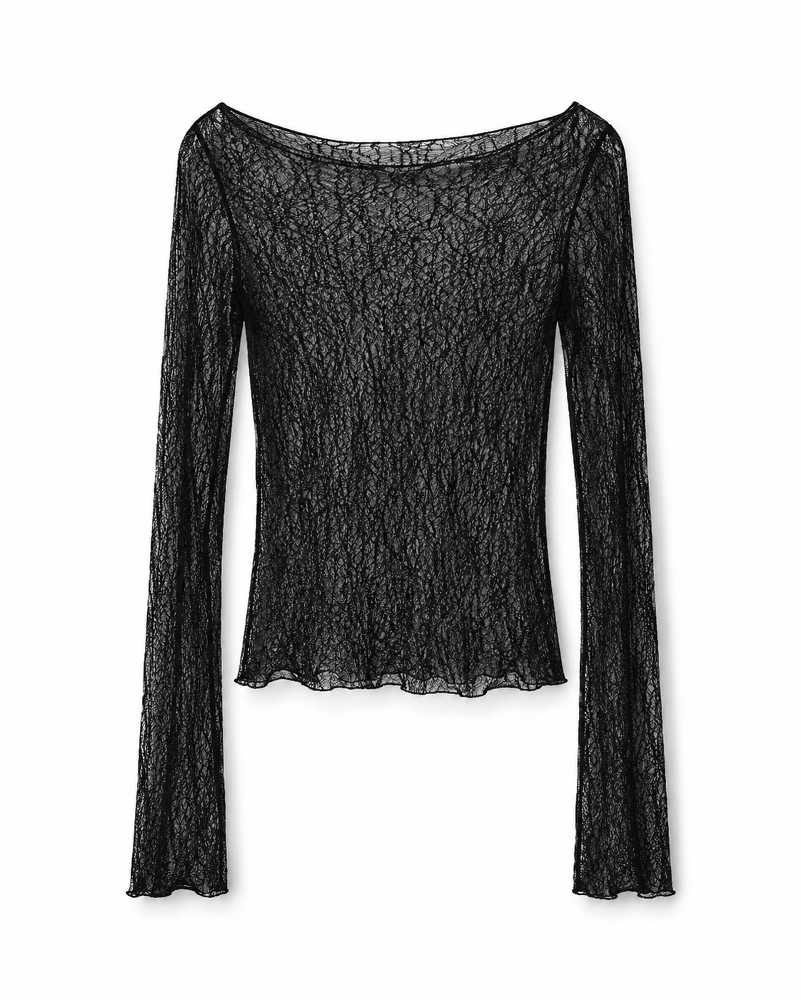 MIST | AW26 Haut transparent texturé à manches évasées