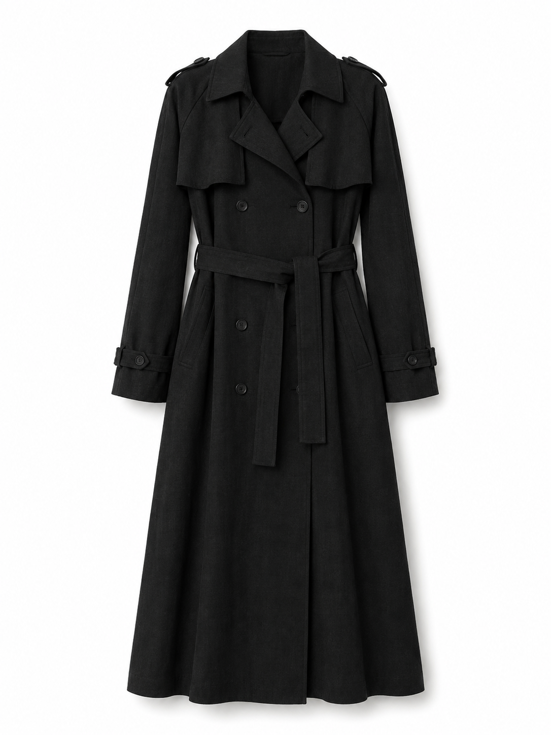 MIST | AW26 Double-Breasted Cape-Detail Trench-2