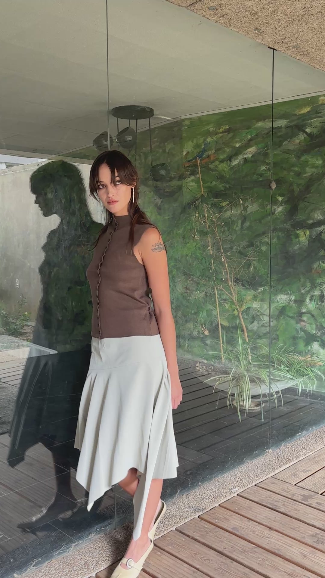 MIST | AW26 Button-Front Belted Longline Vest-1